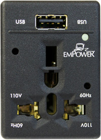 110 Volt AC and USB outlet unit